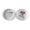 25mm Round Metal Badge - Jumping Dog 29