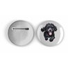 25mm Round Metal Badge - Jumping Dog 40