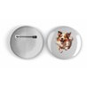 25mm Round Metal Badge - Jumping Dog 42