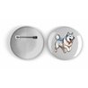 25mm Round Metal Badge - Jumping Dog 43