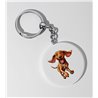 35mm Round Keyring -  Jumping Dog 2