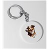 35mm Round Keyring -  Jumping Dog 3
