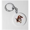 35mm Round Keyring -  Jumping Dog 5