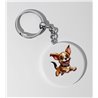 35mm Round Keyring -  Jumping Dog 9