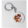 35mm Round Keyring -  Jumping Dog 10