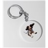 35mm Round Keyring -  Jumping Dog 13