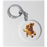 35mm Round Keyring -  Jumping Dog 14