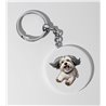 35mm Round Keyring -  Jumping Dog 16