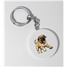 35mm Round Keyring -  Jumping Dog 19