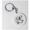 35mm Round Keyring -  Jumping Dog 20