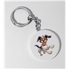 35mm Round Keyring -  Jumping Dog 21