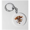35mm Round Keyring -  Jumping Dog 22