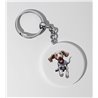 35mm Round Keyring -  Jumping Dog 23