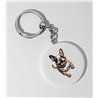 35mm Round Keyring -  Jumping Dog 25