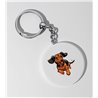 35mm Round Keyring -  Jumping Dog 26
