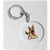 35mm Round Keyring -  Jumping Dog 28