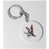 35mm Round Keyring -  Jumping Dog 36
