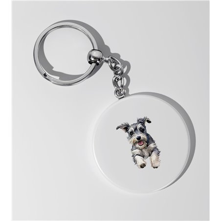 35mm Round Keyring -  Jumping Dog 37