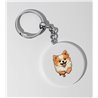 35mm Round Keyring -  Jumping Dog 38