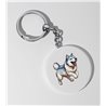 35mm Round Keyring -  Jumping Dog 43
