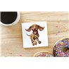 Ceramic Tile Coaster/ Trivet - Jumping dog2