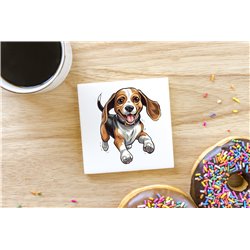 Ceramic Tile Coaster/ Trivet - Jumping dog4