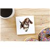 Ceramic Tile Coaster/ Trivet - Jumping dog5