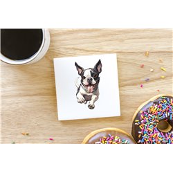 Ceramic Tile Coaster/ Trivet - Jumping dog7