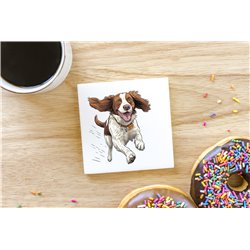 Ceramic Tile Coaster/ Trivet - Jumping dog8