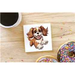Ceramic Tile Coaster/ Trivet - Jumping dog10