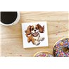 Ceramic Tile Coaster/ Trivet - Jumping dog10