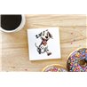 Ceramic Tile Coaster/ Trivet - Jumping dog11