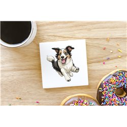 Ceramic Tile Coaster/ Trivet - Jumping dog12