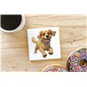 Ceramic Tile Coaster/ Trivet - Jumping dog14