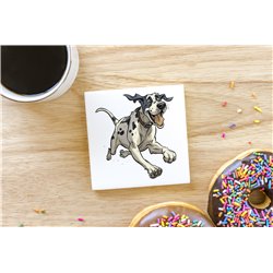 Ceramic Tile Coaster/ Trivet - Jumping dog15