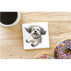 Ceramic Tile Coaster/ Trivet - Jumping dog16