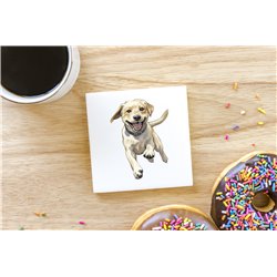 Ceramic Tile Coaster/ Trivet - Jumping dog17