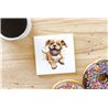 Ceramic Tile Coaster/ Trivet - Jumping dog18