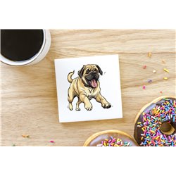 Ceramic Tile Coaster/ Trivet - Jumping dog19
