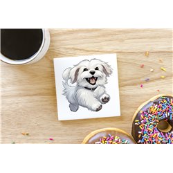 Ceramic Tile Coaster/ Trivet - Jumping dog20