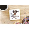 Ceramic Tile Coaster/ Trivet - Jumping dog21