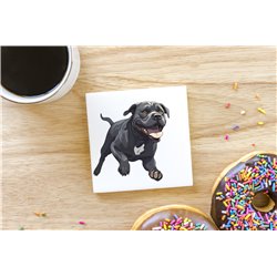 Ceramic Tile Coaster/ Trivet - Jumping dog24