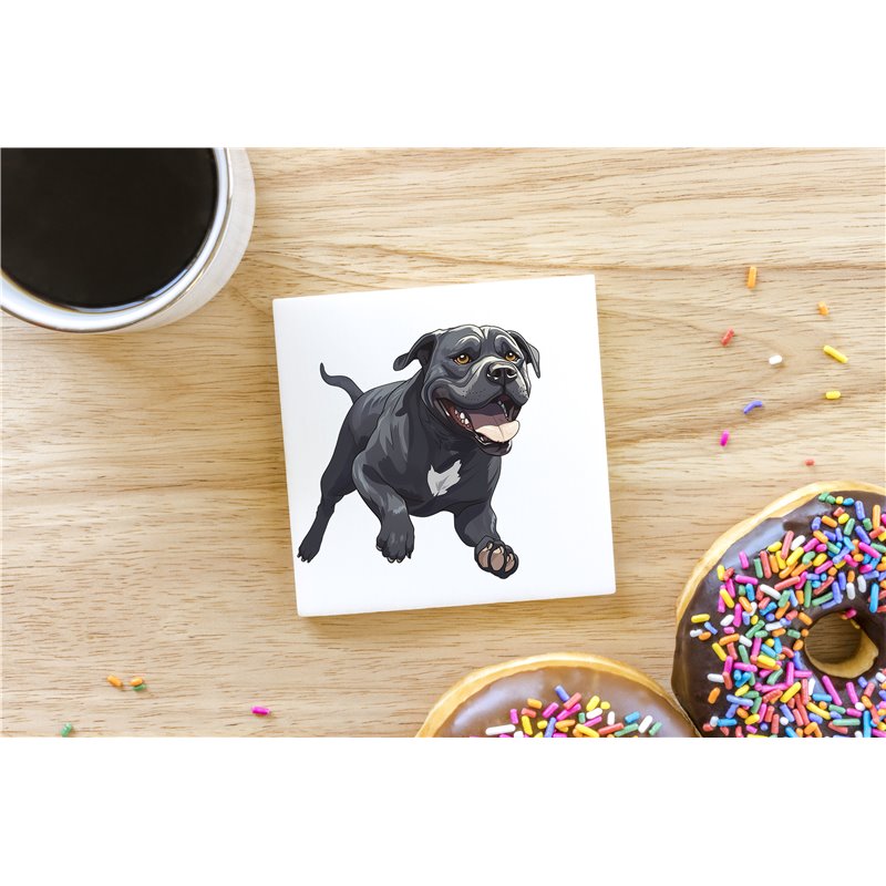 Ceramic Tile Coaster/ Trivet - Jumping dog24