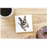 Ceramic Tile Coaster/ Trivet - Jumping dog25