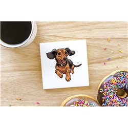 Ceramic Tile Coaster/ Trivet - Jumping dog26