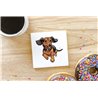 Ceramic Tile Coaster/ Trivet - Jumping dog26