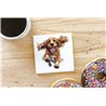 Ceramic Tile Coaster/ Trivet - Jumping dog27