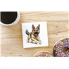 Ceramic Tile Coaster/ Trivet - Jumping dog28