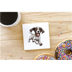 Ceramic Tile Coaster/ Trivet - Jumping dog29