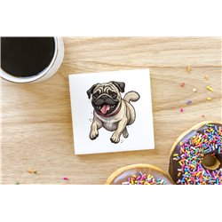 Ceramic Tile Coaster/ Trivet - Jumping dog32